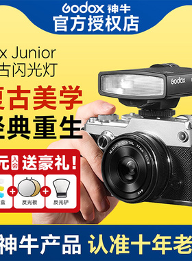 Godox神牛LuxJunior复古闪光灯单反微单相机适配佳能索尼富士徕卡尼康迷你补光外接置拍热靴便携机顶灯通用型