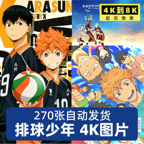 排球少年动漫超高清4K8K海报电脑手机壁纸原画插画JPG大图片素材