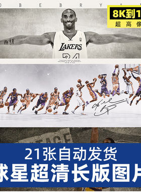 高清NBA乔丹科比蓝球馆喷绘素材体育图片图库画芯球星客厅装饰画