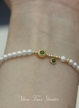 山尺手链法式复古翠珍