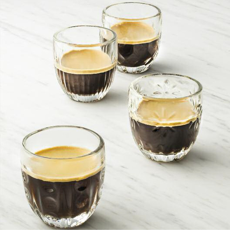 法国La Rochere意式咖啡杯洋酒杯玻璃杯短笛杯家用耐热水杯4件套