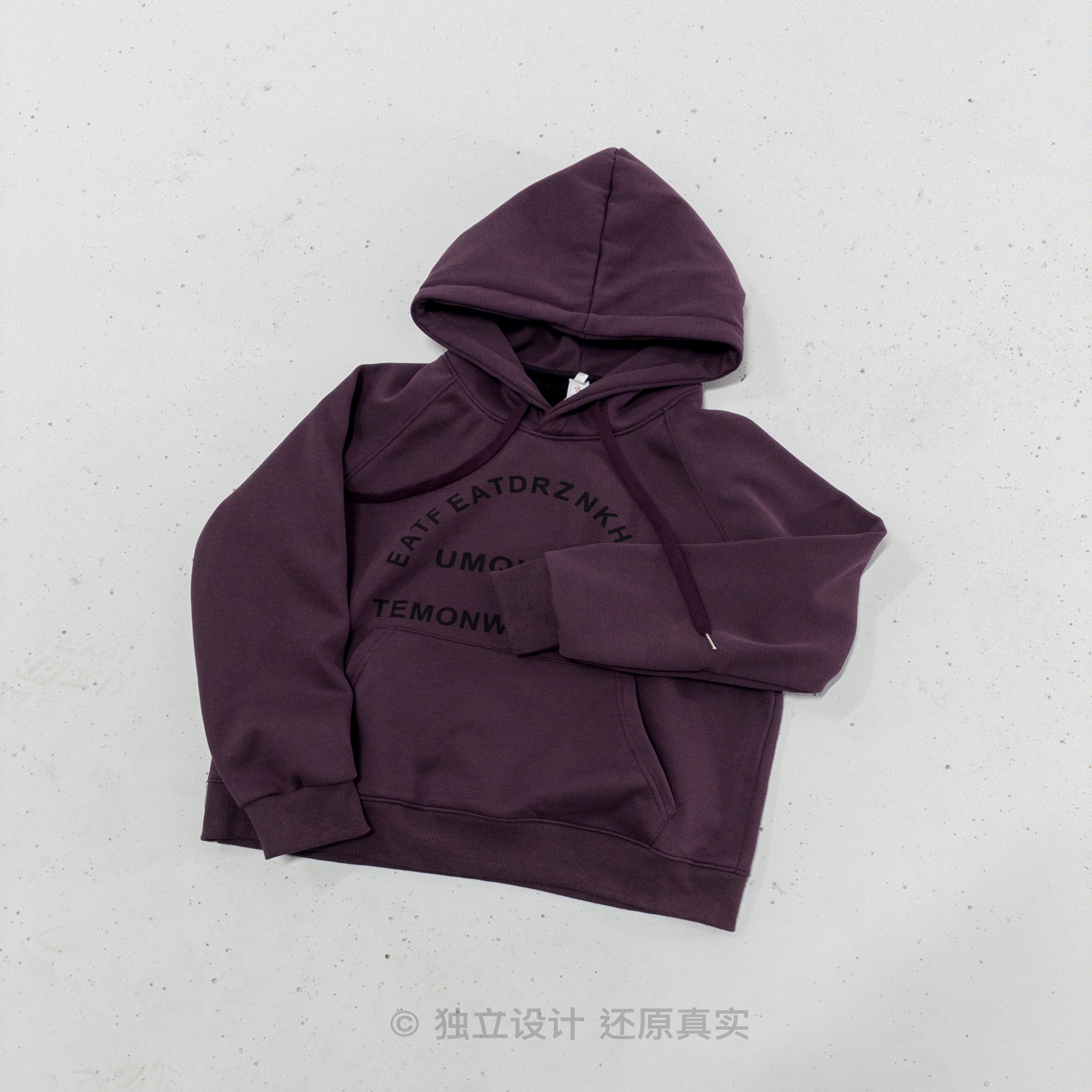 美式复古连帽字母图案连帽卫衣