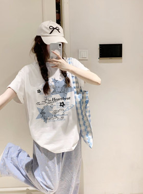 宝藏cang白色短袖T恤女2026夏季新款230g纯棉体恤半袖上衣服ins潮