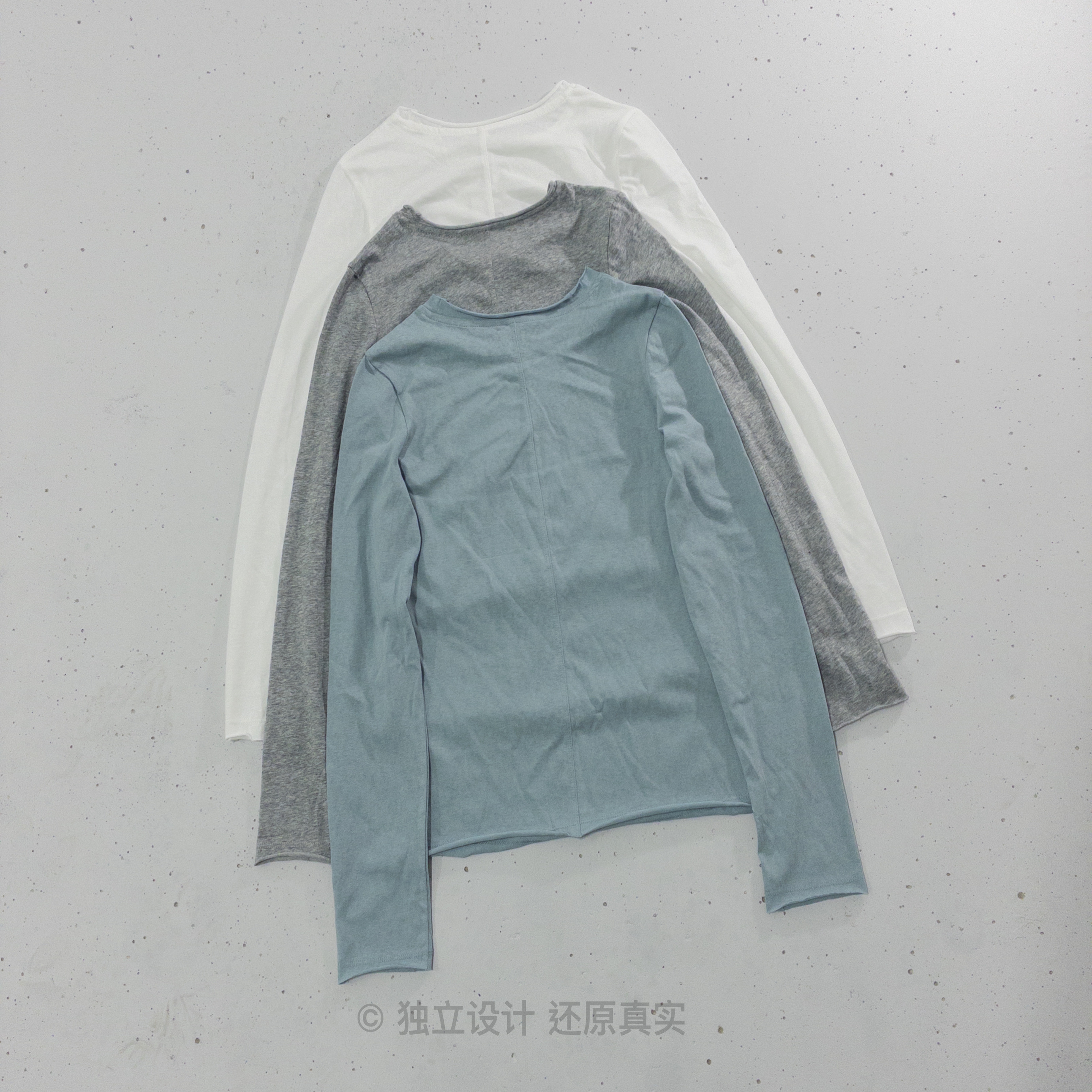 韩系卷边ins小众打底上衣