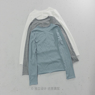 纯棉ins清冷韩系打底上衣 松弛感了 11.26.AM9上新 太爱卷边