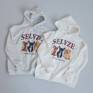 简单慵懒帽衫 1222.10点上新 加绒不会太厚 棉卫衣 小狗美式