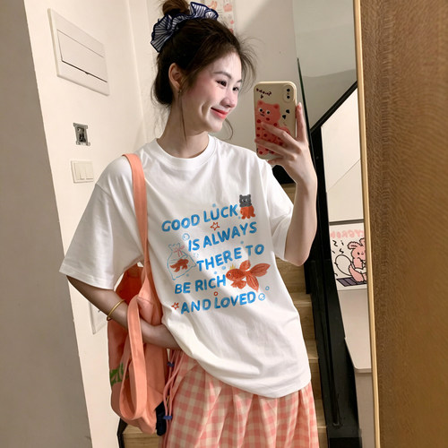 宝藏cang白色短袖T恤女2026夏季新款230g纯棉体恤半袖上衣服ins潮
