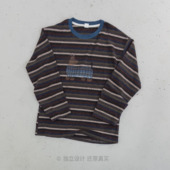 超大码 彩色条纹小狗T恤 天冷才要穿 磨毛暖T 1204.10点上新