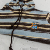 12.01.10点上新. 韩爆～磨毛暖慵懶衛衣 滑板熊刺绣条纹连帽