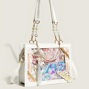 国风古风痛包小食量斜挎包大容量通勤单肩二次元 吧唧包透明包背包