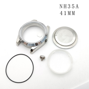 41mm代用装配日志表壳手表配件NH35机心壳加表壳字面套件装