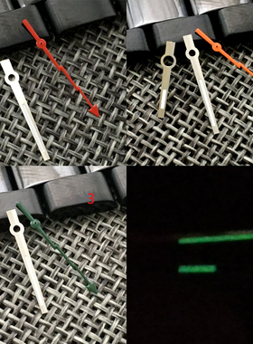 代用精工手表配件指针改装绿夜光适用SKX007款NH35A机芯闪电秒针