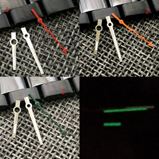 代用精工手表配件指针改装绿夜光适用SKX007款NH35A机芯闪电秒针