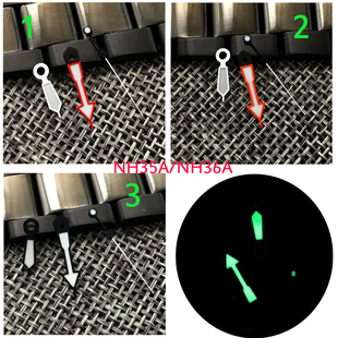 代用skie手表配件精工改装表针鲍鱼表指针龟王适配NH35A机芯NH36A