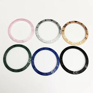 手表配件 立体凸字38mm手表陶瓷圈 SUB游艇表壳圈口 代用黑绿水鬼