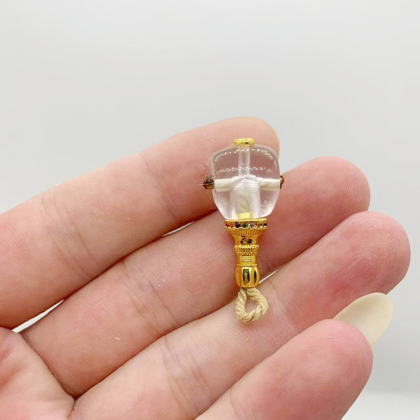 11mm天然白水晶分体式佛塔三通套装文玩diy手串星月菩提椰蒂配饰