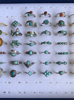 新中式国潮玛瑙宝石绿松石戒指