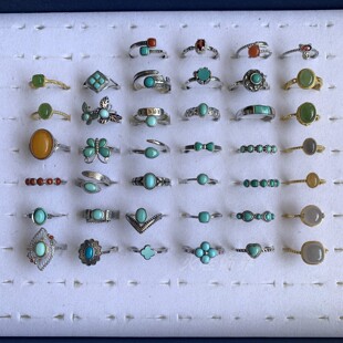 新中式国潮玛瑙宝石戒指女s925纯银开口不掉色复古风高级轻奢指环