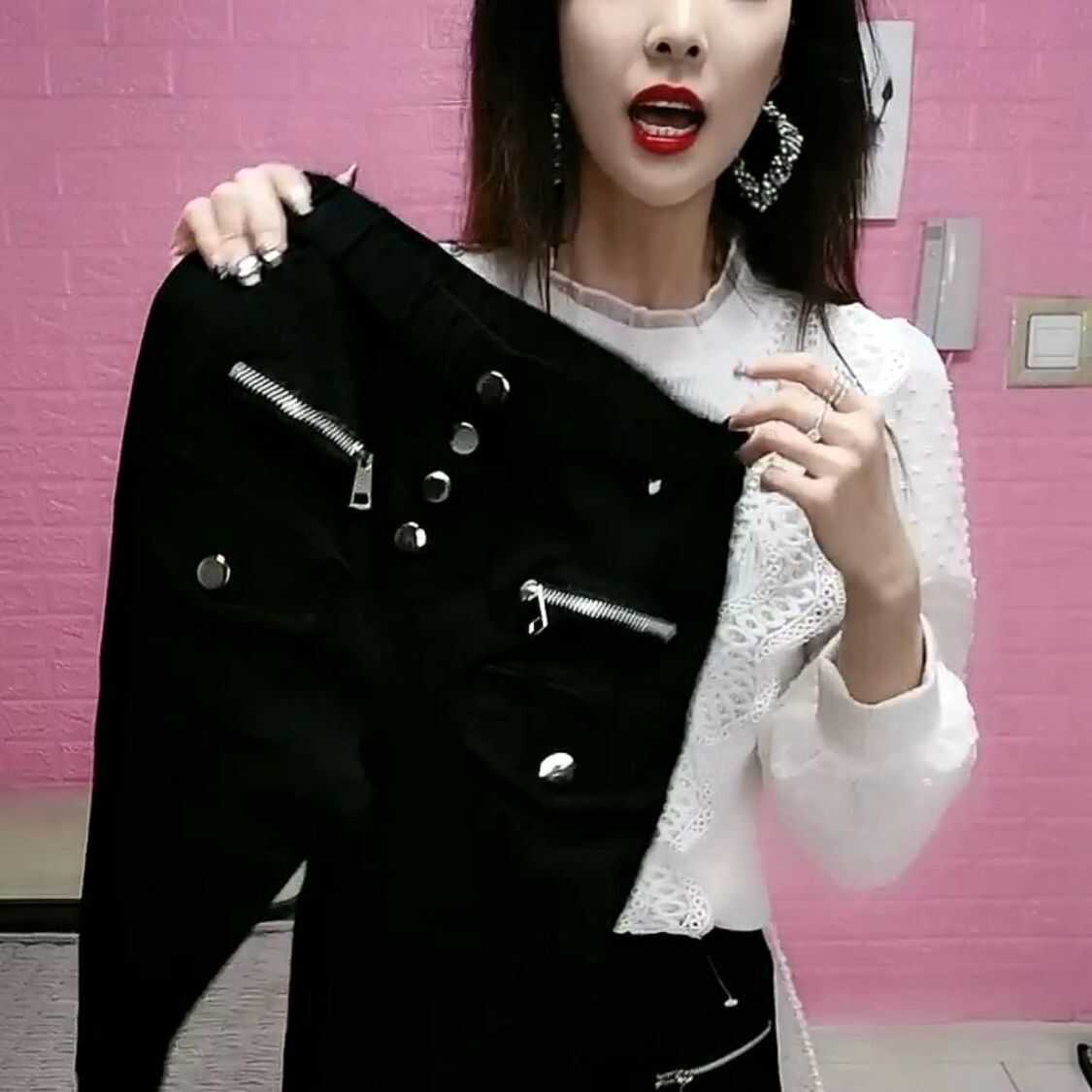 多纽扣紧身2024春季新款铅笔裤