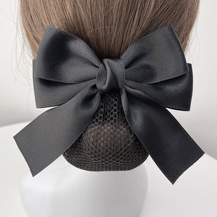 头花女职业护士发夹酒店餐饮银行服务员工作高级感盘发网兜发饰