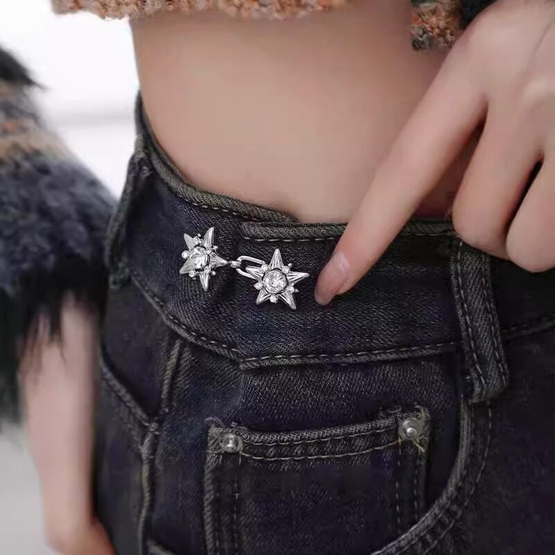 五角星收腰扣裤腰收紧神器裤子大小调节扣牛仔裤女裙子腰围改小女