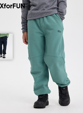 MAXforFUN童装春季儿童软壳裤加绒柔软防风防泼水长裤保暖户外