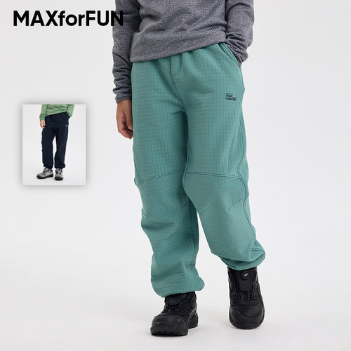 MAXforFUN童装春季儿童软壳裤加绒柔软防风防泼水长裤保暖户外