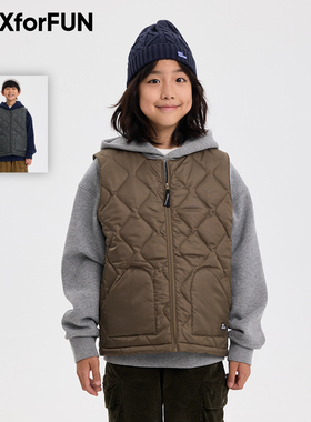 MAXforFUN童装秋冬儿童夹棉马甲葫芦纹防风防泼水户外保暖外套