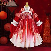 冬装 过年服小女孩唐装 新年服装 汉服女童拜年服2025新款 儿童古装 冬