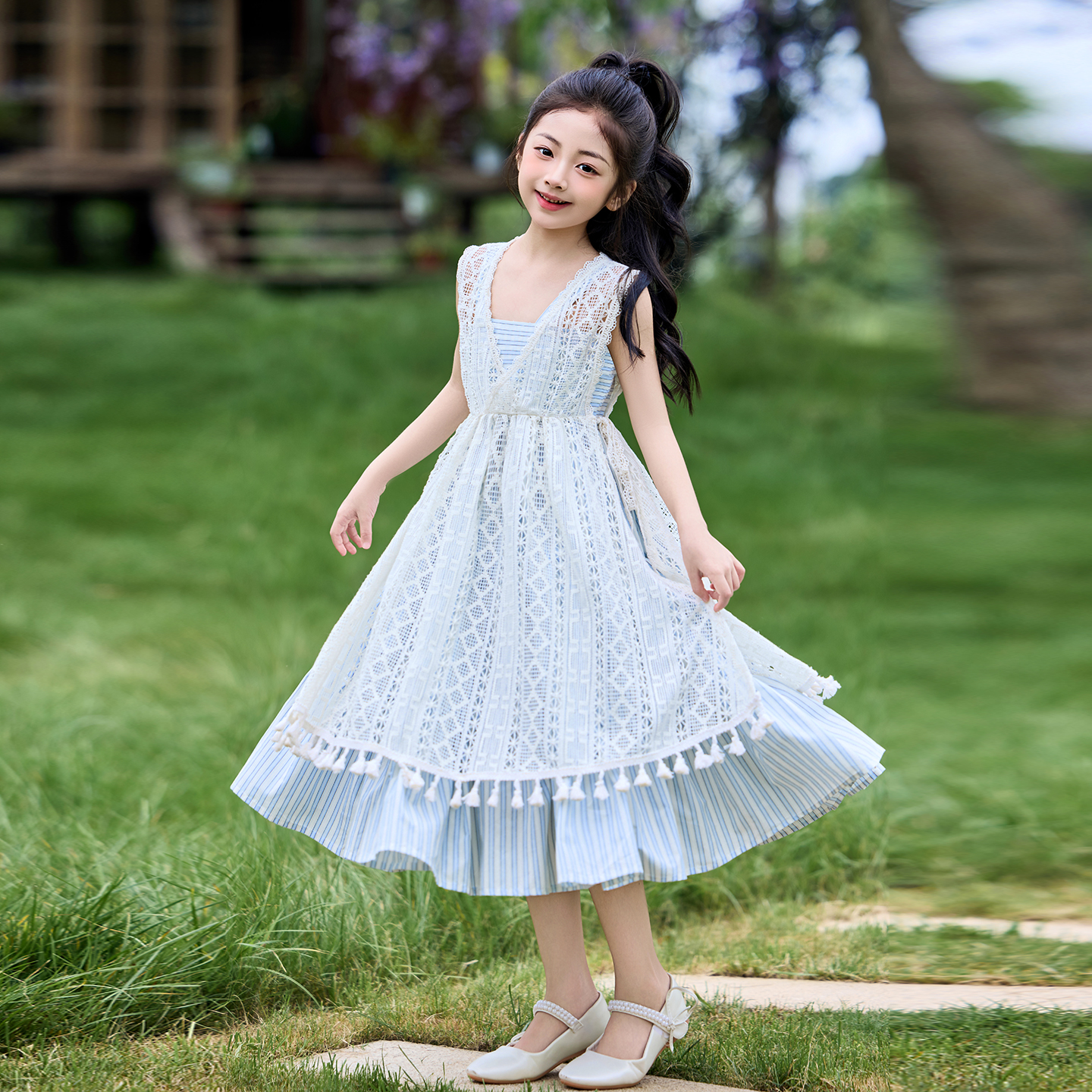 女童夏套装2025新款连衣裙儿童夏装裙子洋气度假沙滩裙吊带裙夏季