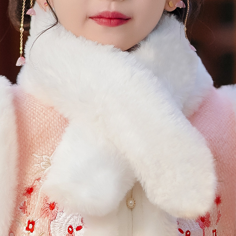 毛绒儿童围巾冬季女孩女童小孩毛领马面裙加厚保暖宝宝围脖套交叉,童装/婴儿装/亲子装,围巾,淘宝优惠券,粉丝福利购,淘宝优惠卷