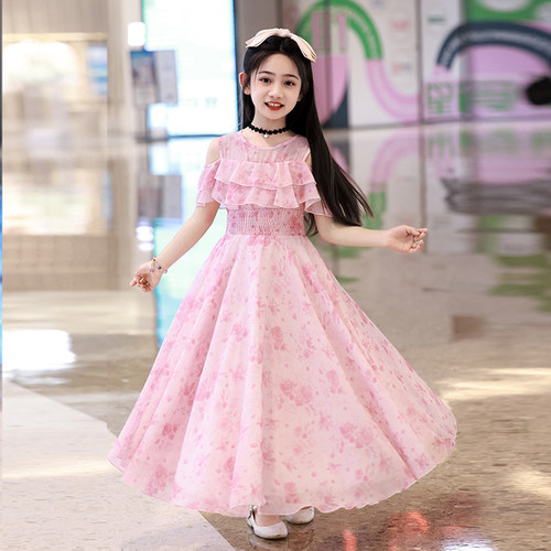 女童碎花连衣裙夏季2026新款夏装女孩雪纺长裙儿童女夏天大童裙子