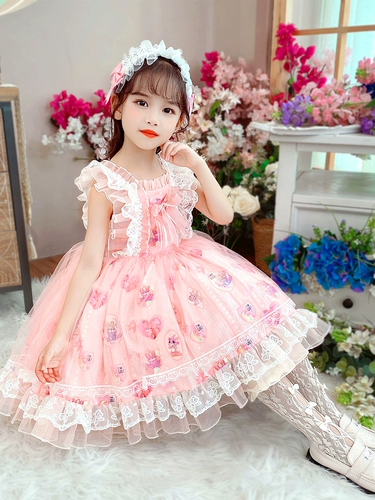 Детская летняя юбка, наряд маленькой принцессы, летняя одежда, детское вечернее платье, стиль Лолита