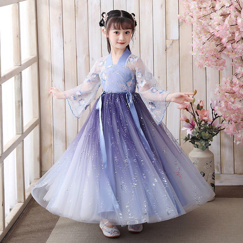 女童汉服夏季儿童古装古风裙子超仙连衣裙夏小女孩中国风唐装夏装