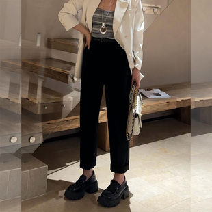 休闲裤 休闲200斤大码 胖mm显瘦哈伦直筒西装 _0809 2026春上新