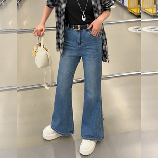 2026春上新 _T020 胖mm显瘦弹力牛仔喇叭裤 女装 200斤加大码
