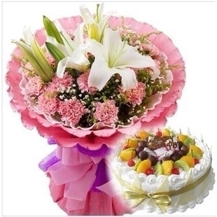 张家口桥东区乐购/金鹰悦城百盛北方学院玫瑰生日蛋糕鲜花店同城