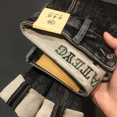 古士狼长裤水洗冬季加绒牛仔裤