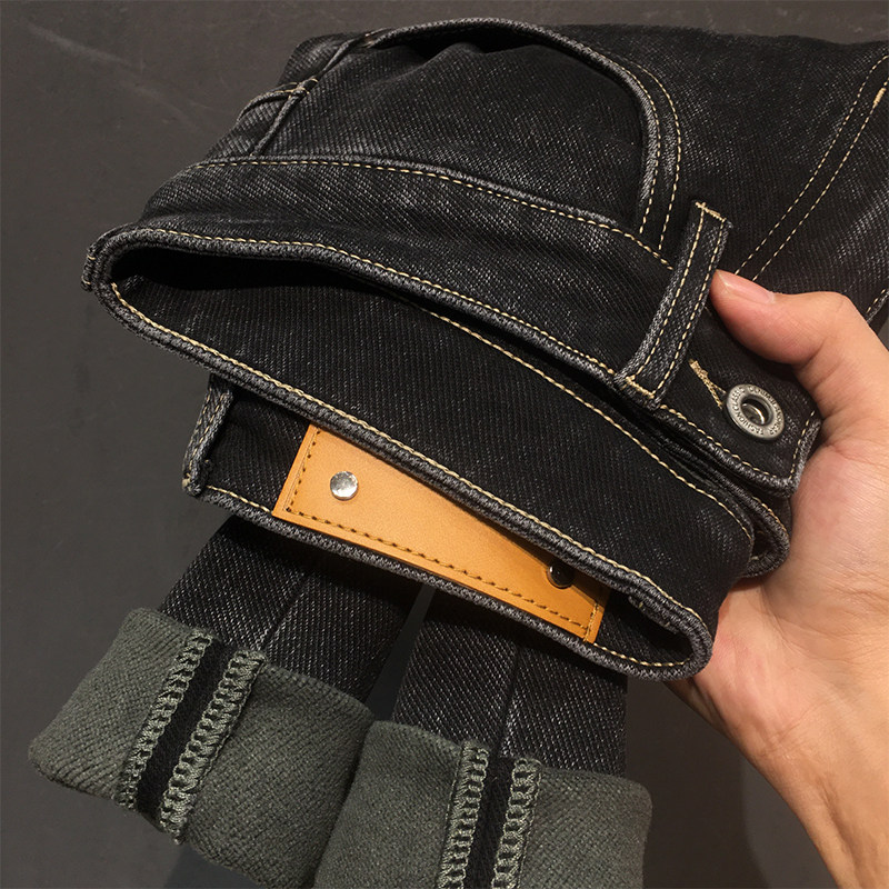 抓绒保暖高端牛仔裤2024冬季新款潮牌时尚舒适百搭弹力修身长裤,男装,牛仔裤,淘宝优惠券,粉丝福利购,淘宝优惠卷