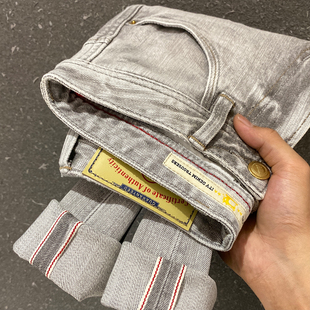 新款 长裤 百搭牛仔裤 修身 古士狼 男休闲简约高端刺绣韩版 2025夏季