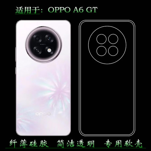适用于OPPO A6 GT轻薄手机壳A6 GT 5G后盖保护套PLL110柔韧度防摔防掉落圆弧大孔减震不易黄防磕碰水晶壳精美