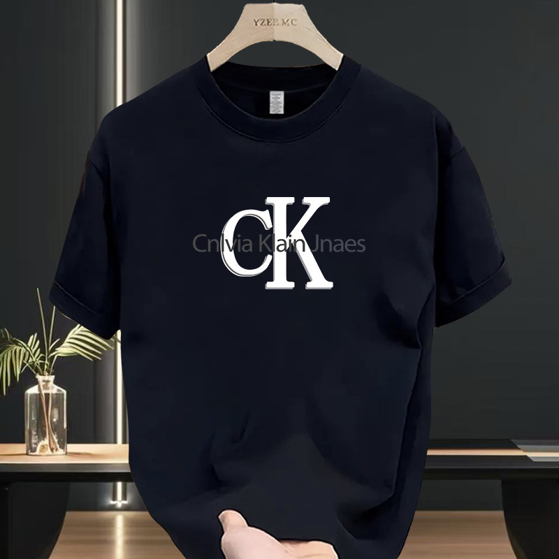 thumbnail for T-shirt men's summer Japanese loose cotton monogram print shirt heavy fashion new casual short sleeve trend ins