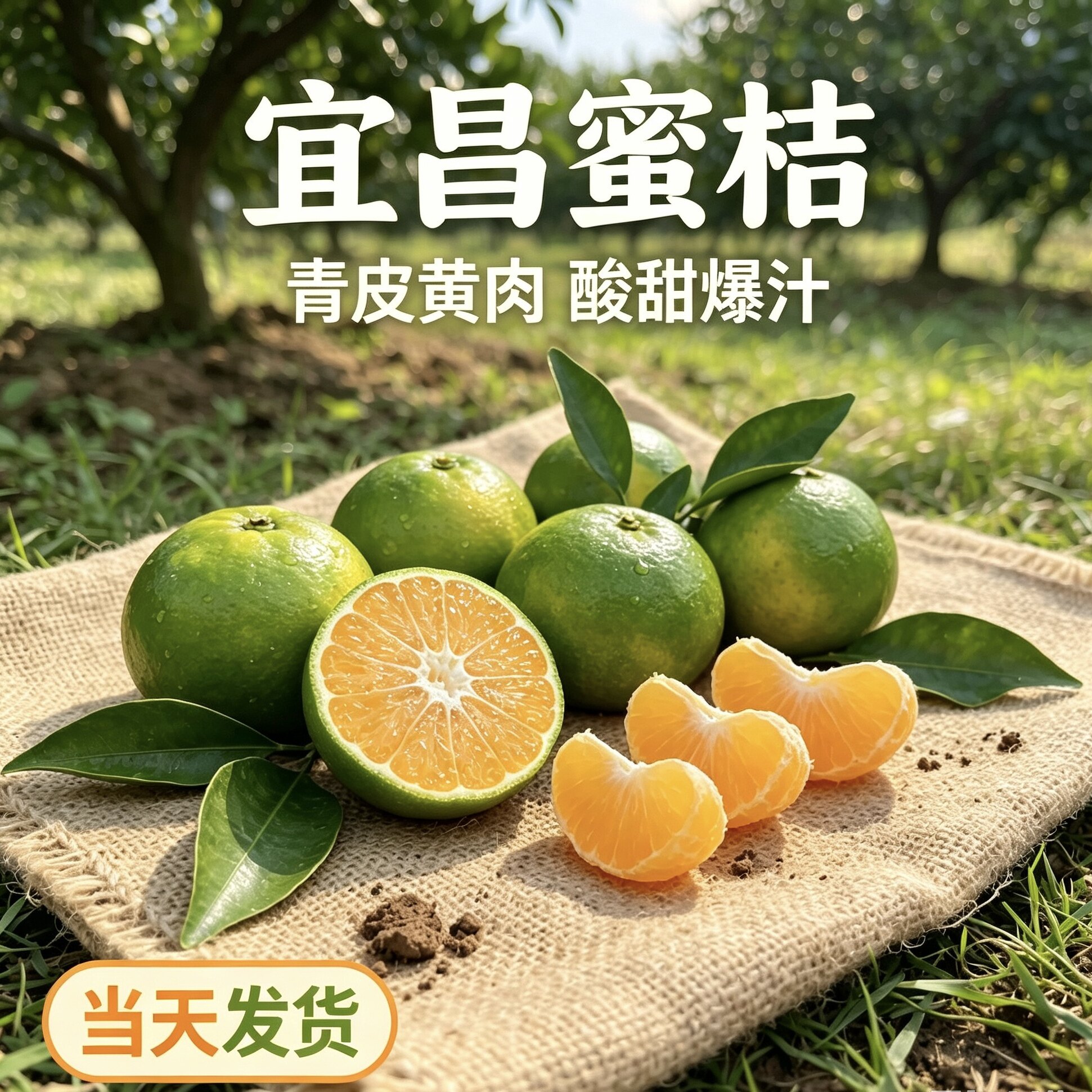 宜昌青皮蜜桔新鲜水果无籽当季孕妇水果酸甜多汁现摘现发皮薄包邮