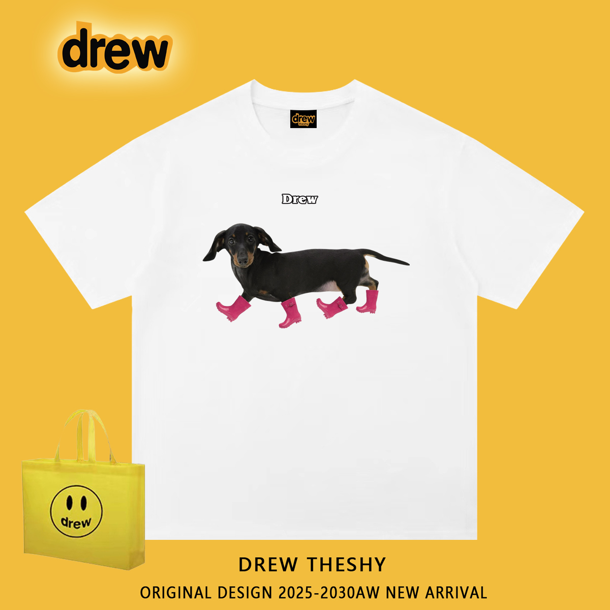 Drew美式短袖赵露思同款腊肠狗狗