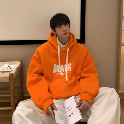 潮套头卫衣男连帽牌ins小众