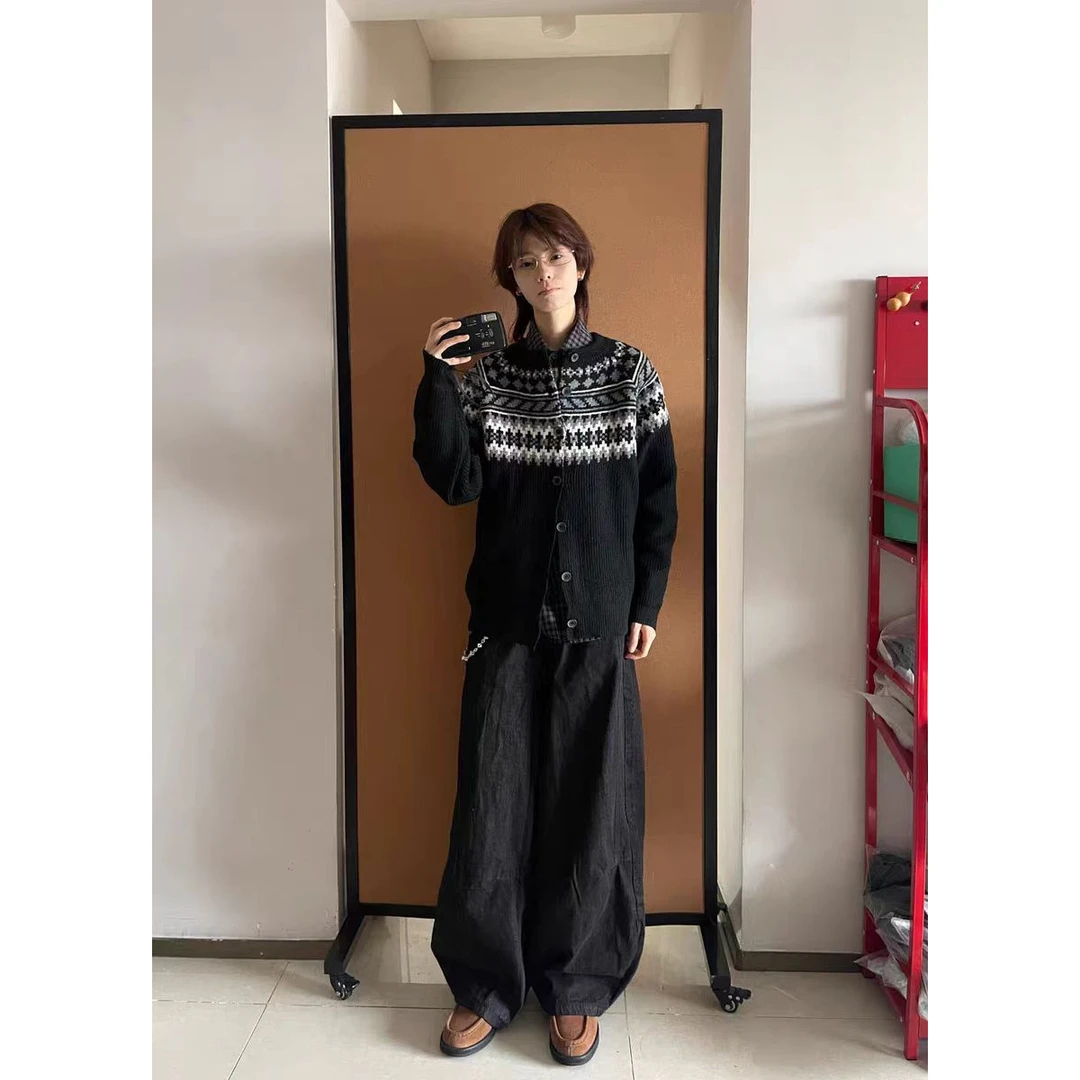 秋冬复古费尔岛短款开衫毛衣男宽松慵懒风情侣休闲针织衫保暖外套,男装,针织衫/毛衣,淘宝优惠券,粉丝福利购,淘宝优惠卷