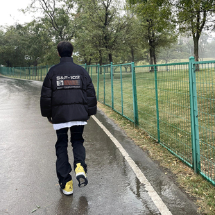 美式 加厚潮牌高级感cleanfit棉衣小众立领棉服 高街羽绒棉服男冬季