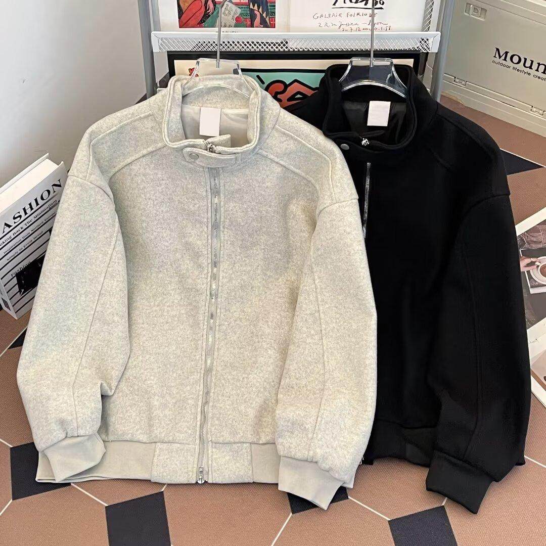 潮牌立领开衫夹克男秋冬季外套