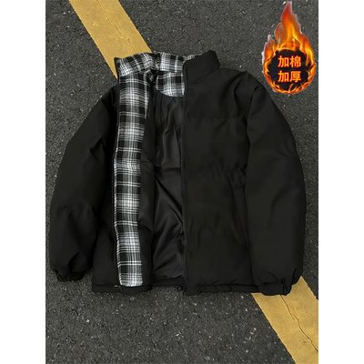 夹克秋冬夹棉服翻棒球服男