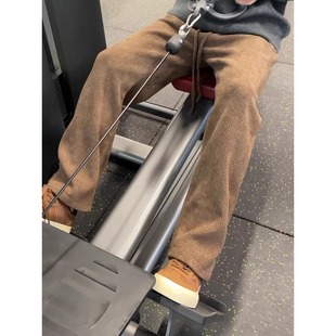 麦穗纹美式咖色裤子男款秋冬美拉德直筒卫裤健身宽松运动休闲长裤